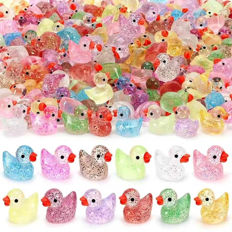Pothos - Mini-canard en résine avec paillettes, petits