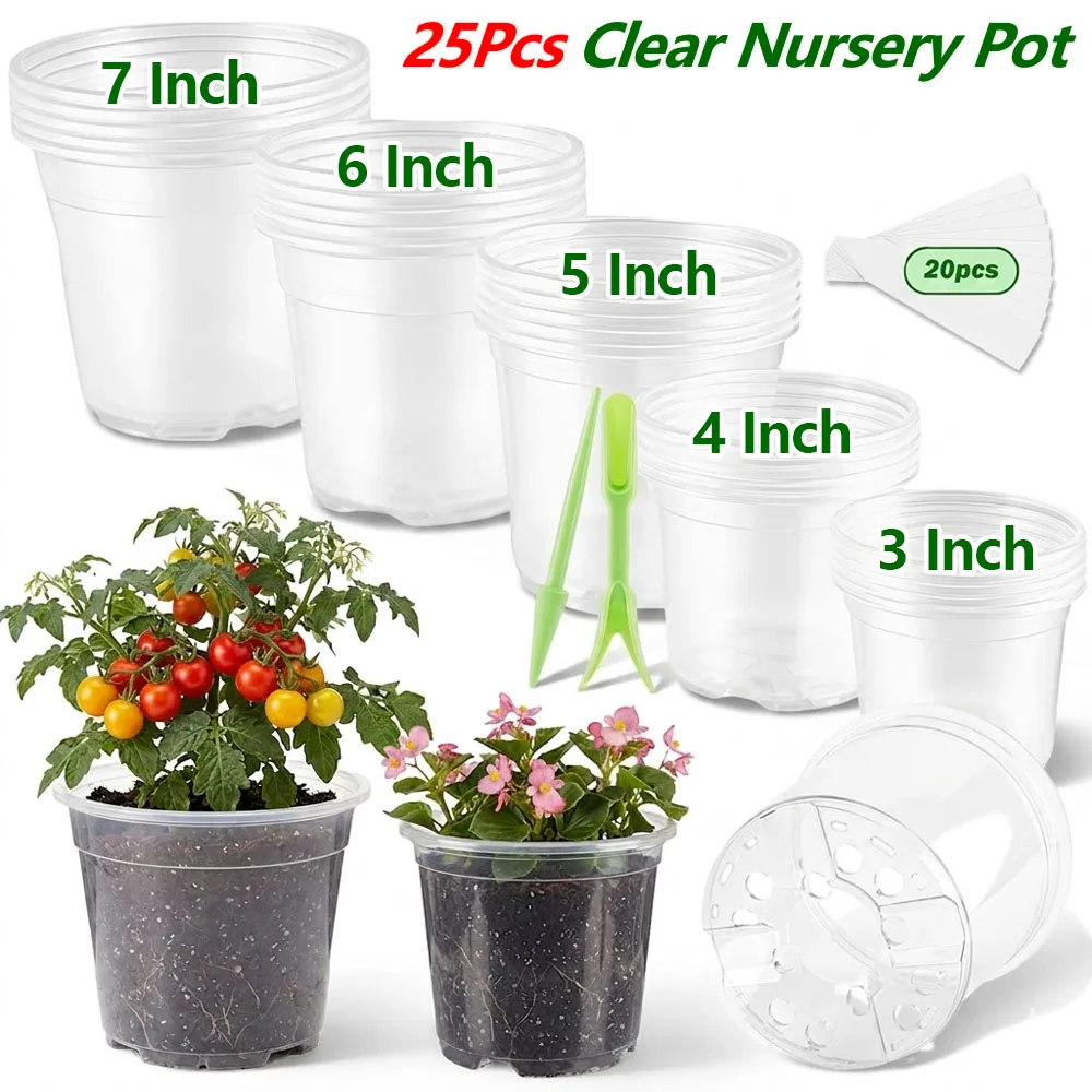 Repotting Mat - 25 pots de pépinière transparents en